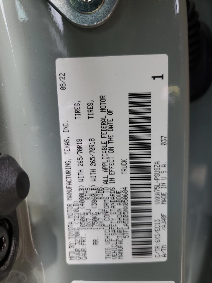 5TFLA5DB5NX050684 2022 Toyota Tundra Crewmax Sr