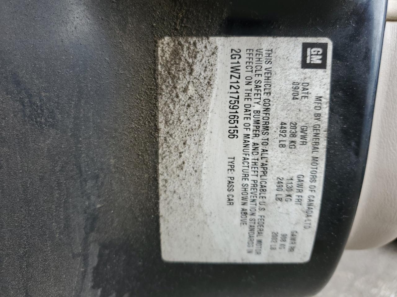 2G1WZ121759165156 2005 Chevrolet Monte Carlo Ss Supercharged