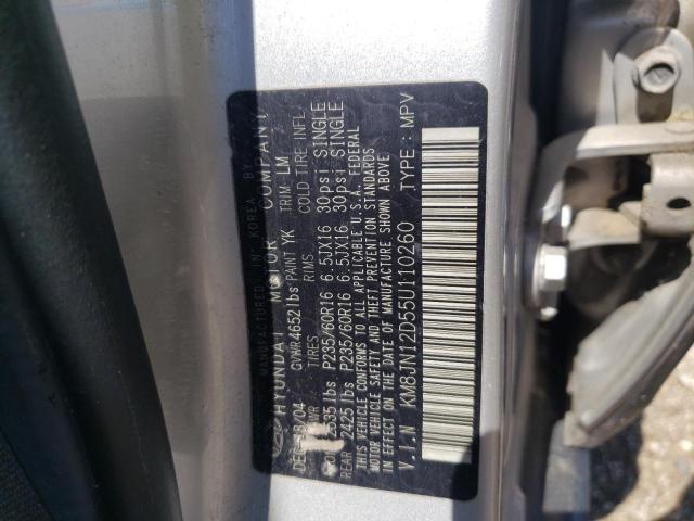 2005 Hyundai Tucson Gls VIN: KM8JN12D55U110260 Lot: 59153664