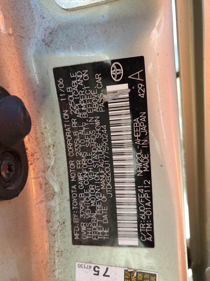 JTDKB20U177590244 2007 Toyota Prius