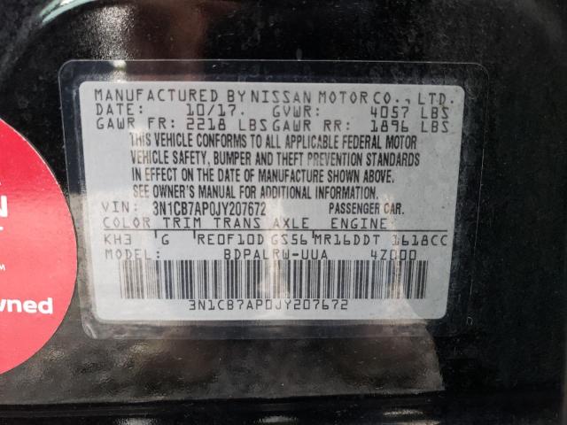 2018 Nissan Sentra Sr Turbo VIN: 3N1CB7AP0JY207672 Lot: 60453724