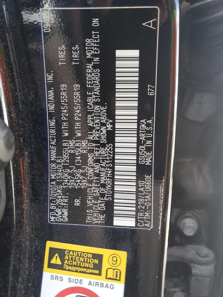 5TDYKRFH4FS112255 2015 Toyota Highlander Limited