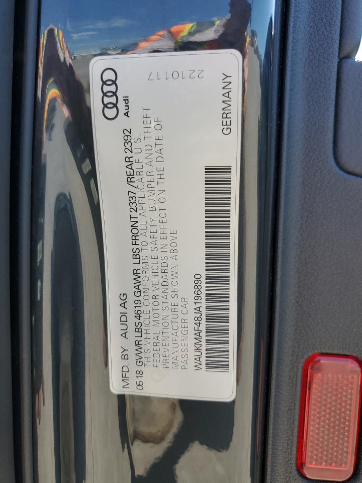 WAUKMAF48JA196890 2018 Audi A4 Premium