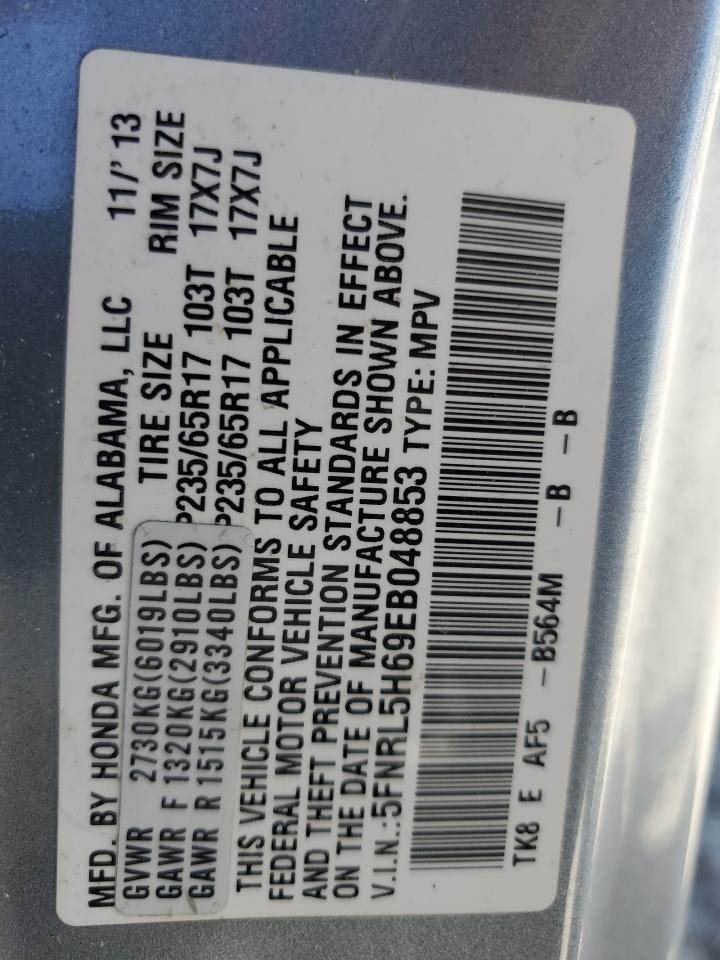 5FNRL5H69EB048853 2014 Honda Odyssey Exl