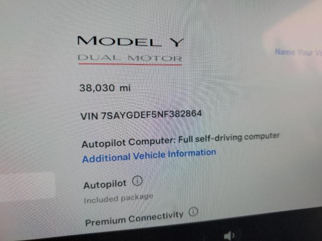 2022 Tesla Model Y VIN: 7SAYGDEF5NF382864 Lot: 57678384