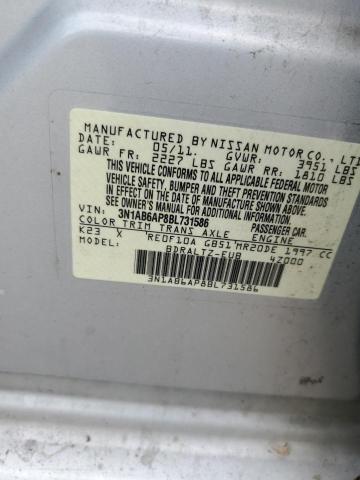 2011 Nissan Sentra 2.0 VIN: 3N1AB6AP8BL731586 Lot: 59048834