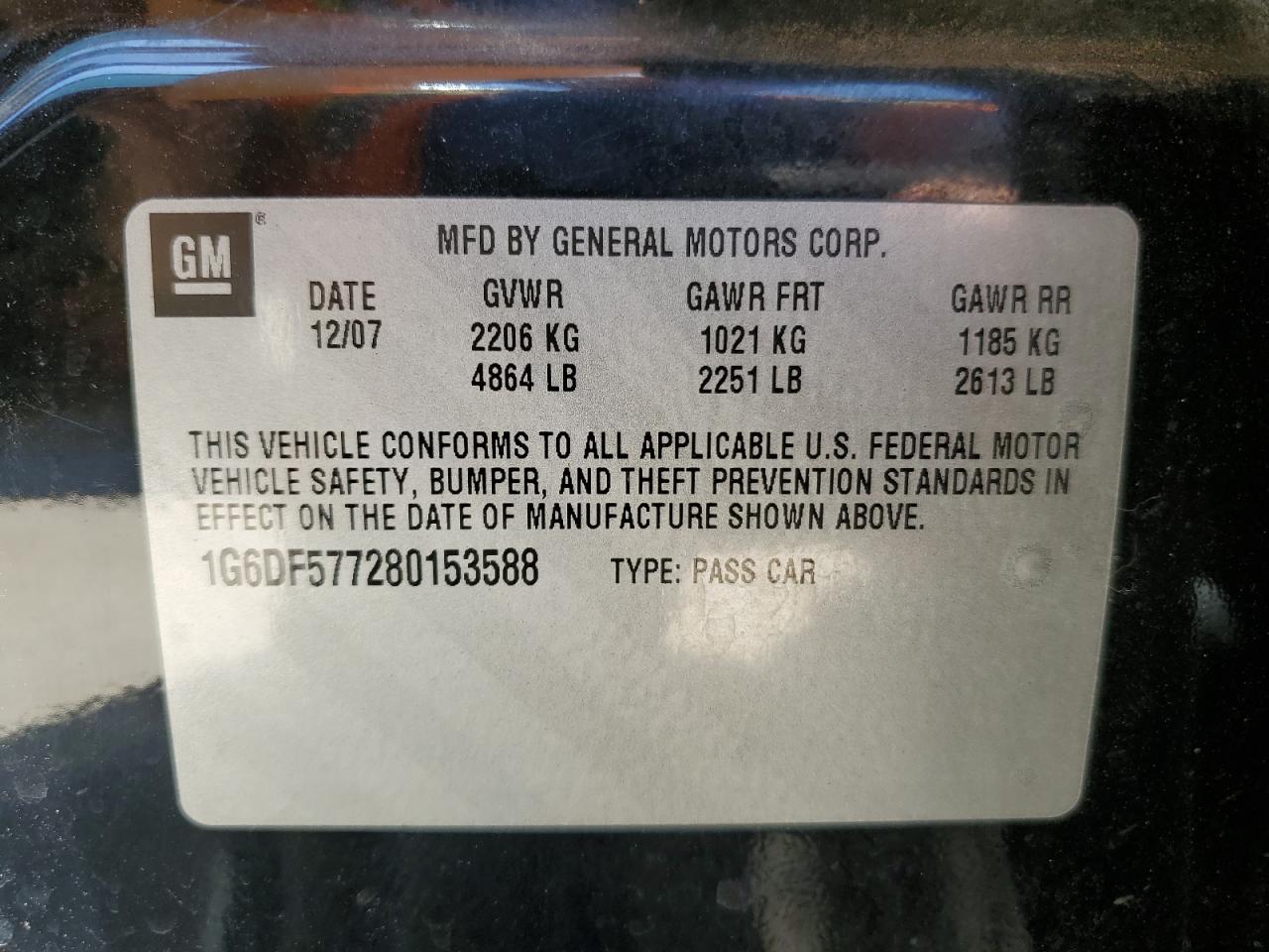 1G6DF577280153588 2008 Cadillac Cts