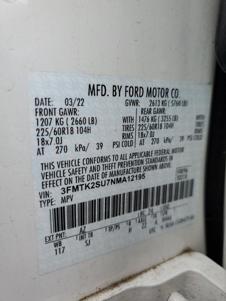 3FMTK2SU7NMA12195 2022 Ford Mustang Mach-E California Route 1