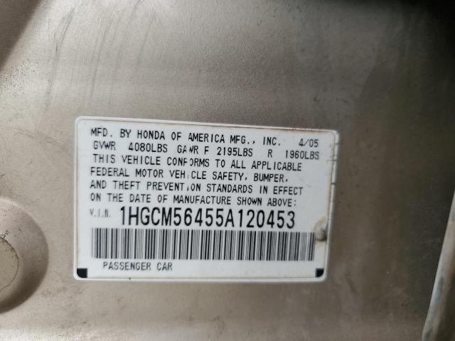 2005 Honda Accord Lx VIN: 1HGCM56455A120453 Lot: 58828494