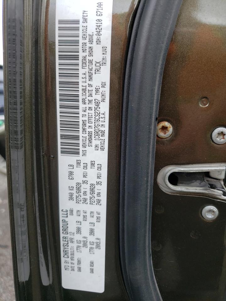 1C6RD7GT6CS275487 2012 Dodge Ram 1500 Slt