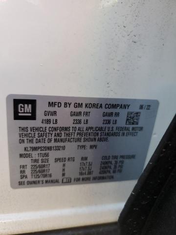 2022 Chevrolet Trailblazer Lt VIN: KL79MPS20NB133210 Lot: 56848824