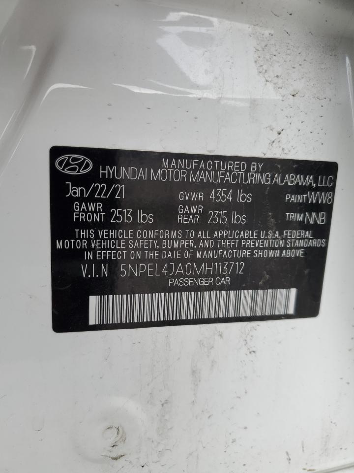 5NPEL4JA0MH113712 2021 Hyundai Sonata Sel