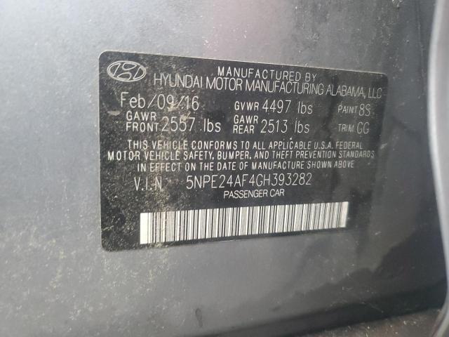 2016 Hyundai Sonata Se VIN: 5NPE24AF4GH393282 Lot: 59766354