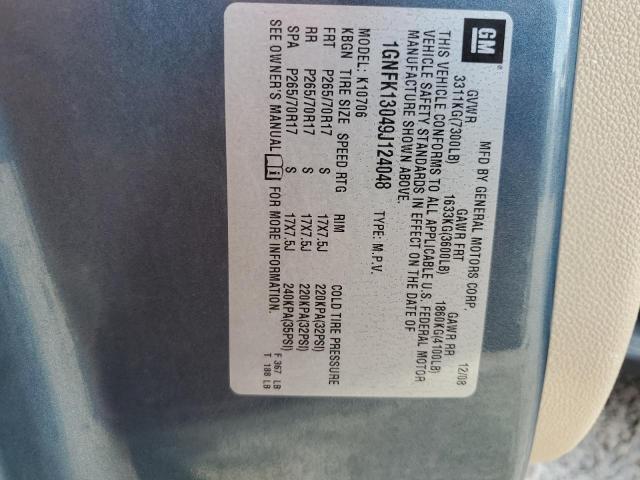 2009 Chevrolet Tahoe K1500 Ls VIN: 1GNFK13049J124048 Lot: 60288884