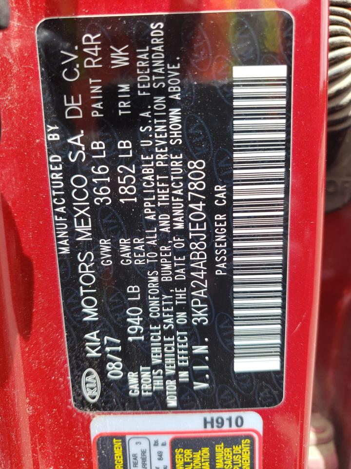 3KPA24AB8JE047808 2018 Kia Rio Lx