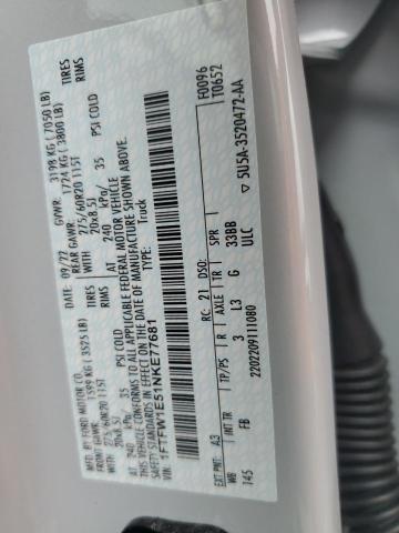 2022 Ford F150 Supercrew VIN: 1FTFW1E51NKE77681 Lot: 57433494