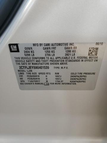 2010 GMC Terrain Slt VIN: 2CTFLJEY8A6401539 Lot: 59735524