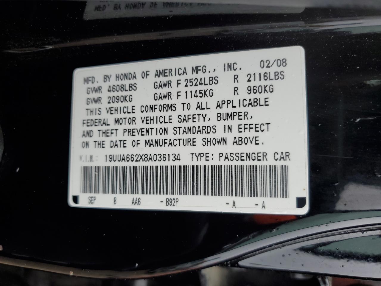 19UUA662X8A036134 2008 Acura Tl