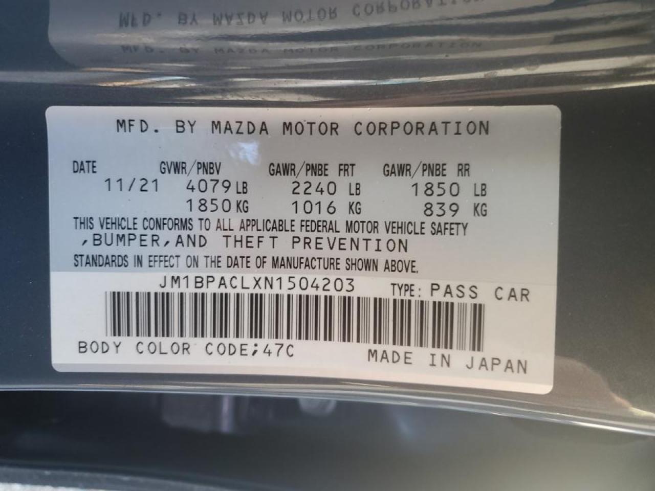 JM1BPACLXN1504203 2022 Mazda 3 Preferred
