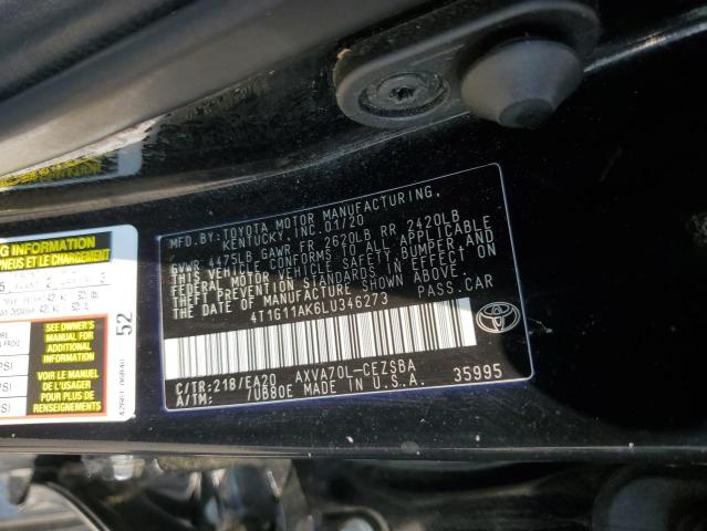 VIN 4T1G11AK6LU346273 2020 Toyota Camry, SE no.12