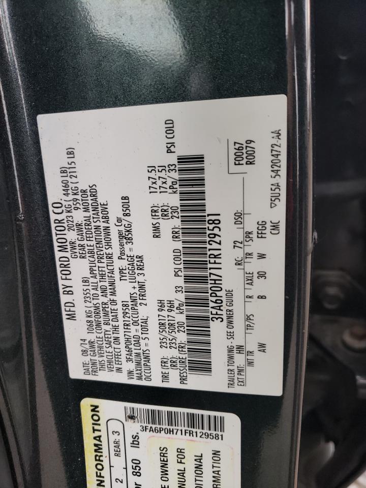 3FA6P0H71FR129581 2015 Ford Fusion Se