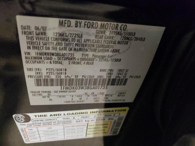 2008 Ford Taurus X Limited VIN: 1FMDK03W38GA01735 Lot: 57785334