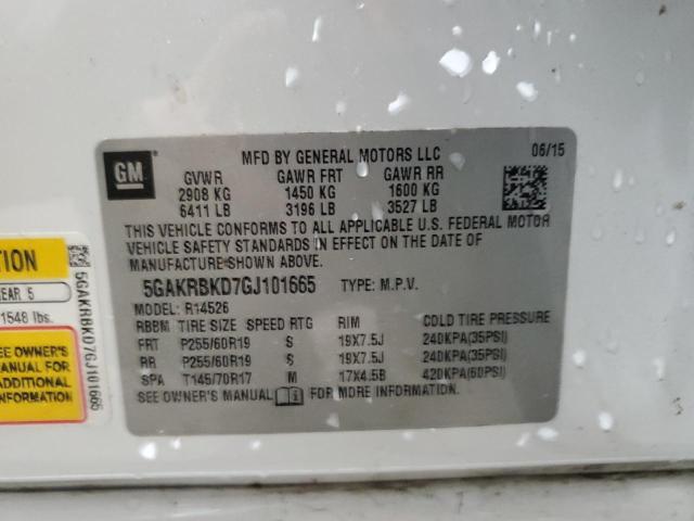 2016 Buick Enclave VIN: 5GAKRBKD7GJ101665 Lot: 58152304