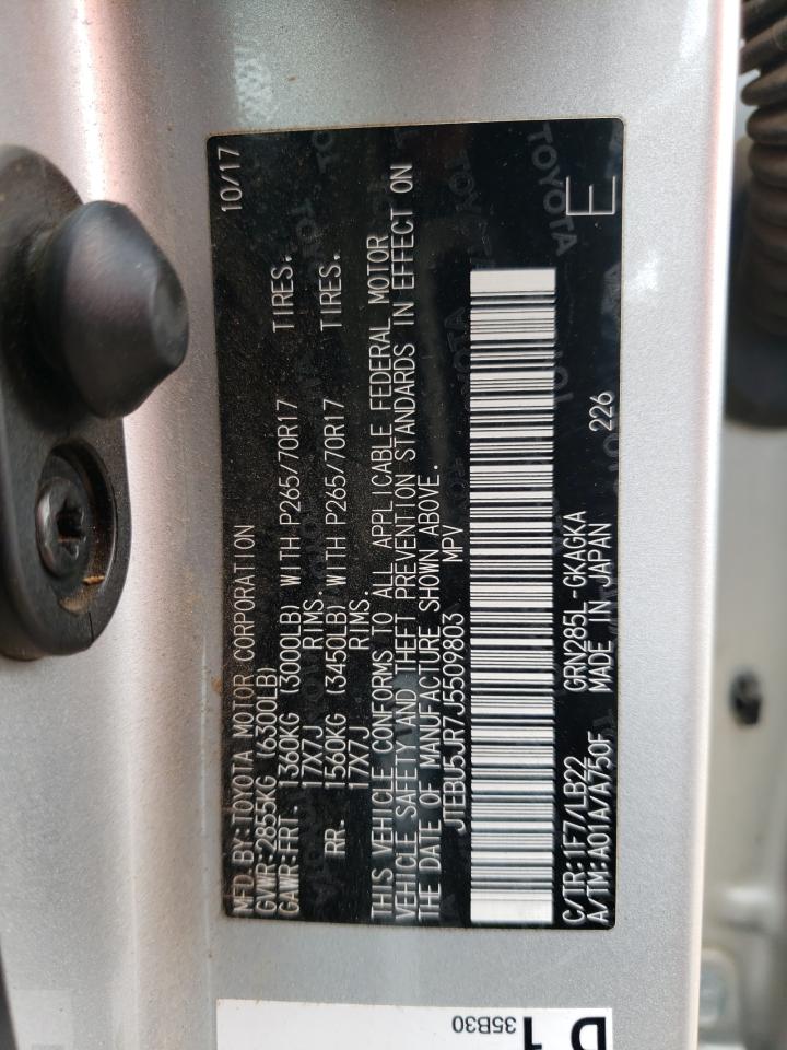 JTEBU5JR7J5509803 2018 Toyota 4Runner Sr5/Sr5 Premium