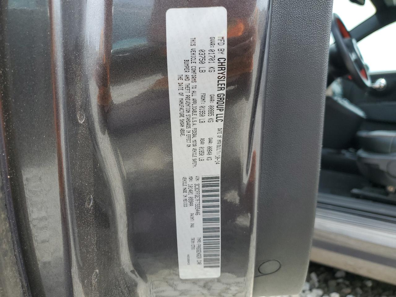 3C3CFFGE7FT555446 2015 Fiat 500 Electric