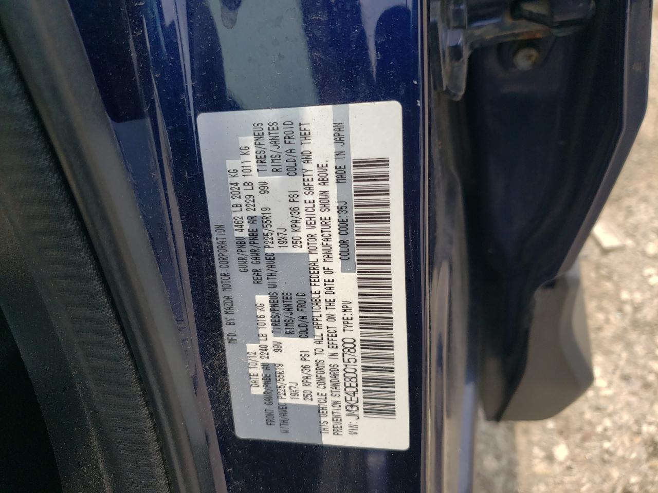 JM3KE4DE8D0157800 2013 Mazda Cx-5 Gt