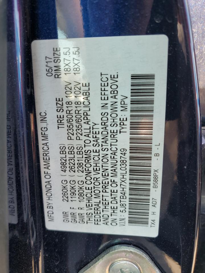 5J8TB4H7XHL038749 2017 Acura Rdx Advance