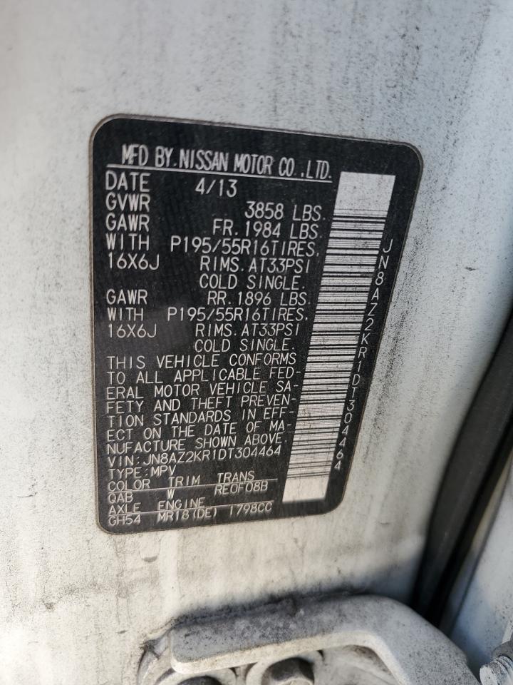 JN8AZ2KR1DT304464 2013 Nissan Cube S