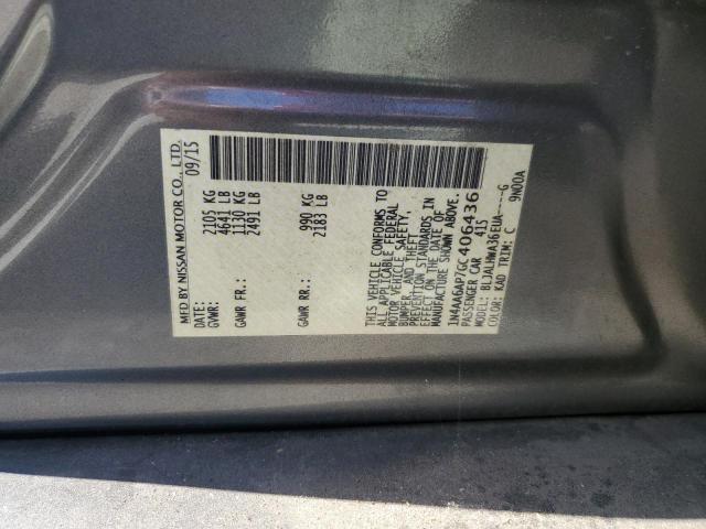 2016 Nissan Maxima 3.5S VIN: 1N4AA6AP7GC406436 Lot: 58766464