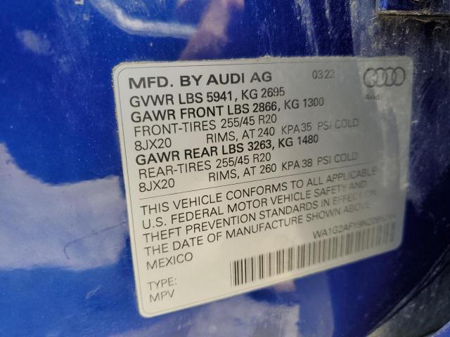 VIN WA1G2AFY9N2085244 2022 Audi Q5, Premium 55 no.14