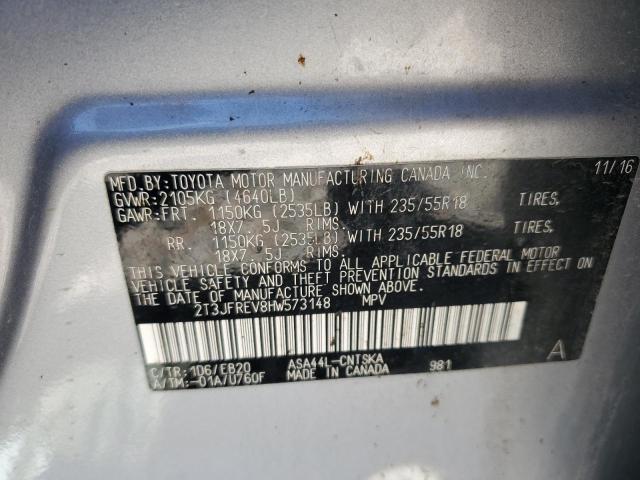 2017 Toyota Rav4 Se VIN: 2T3JFREV8HW573148 Lot: 58291224