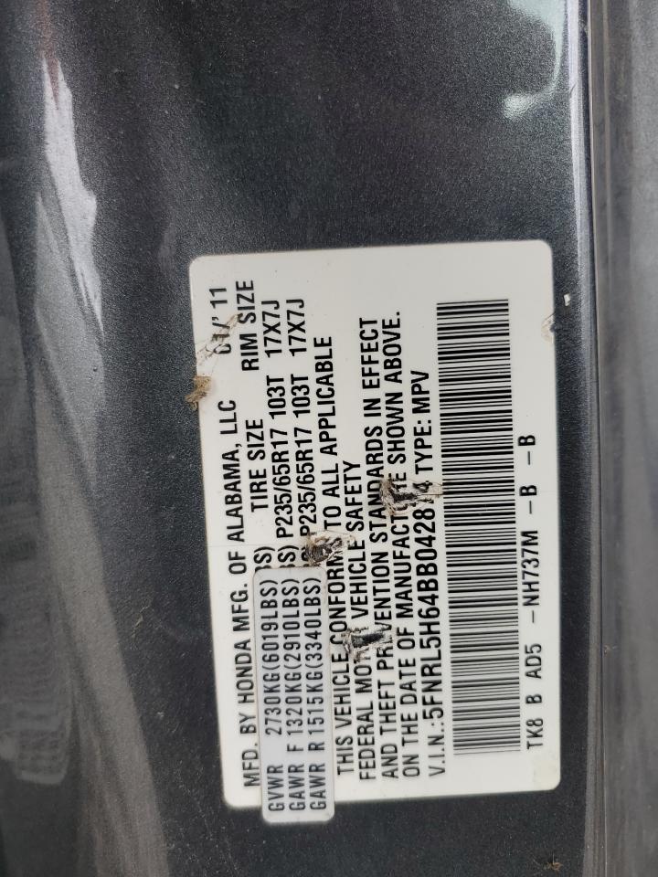 5FNRL5H64BB042874 2011 Honda Odyssey Exl