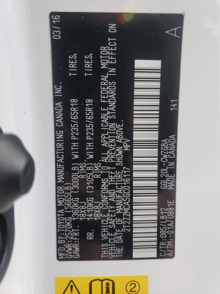 2T2ZZMCA5GC016117 2016 Lexus Rx 350