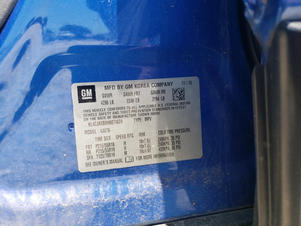 KL4CJASB9HB074624 2017 Buick Encore Preferred