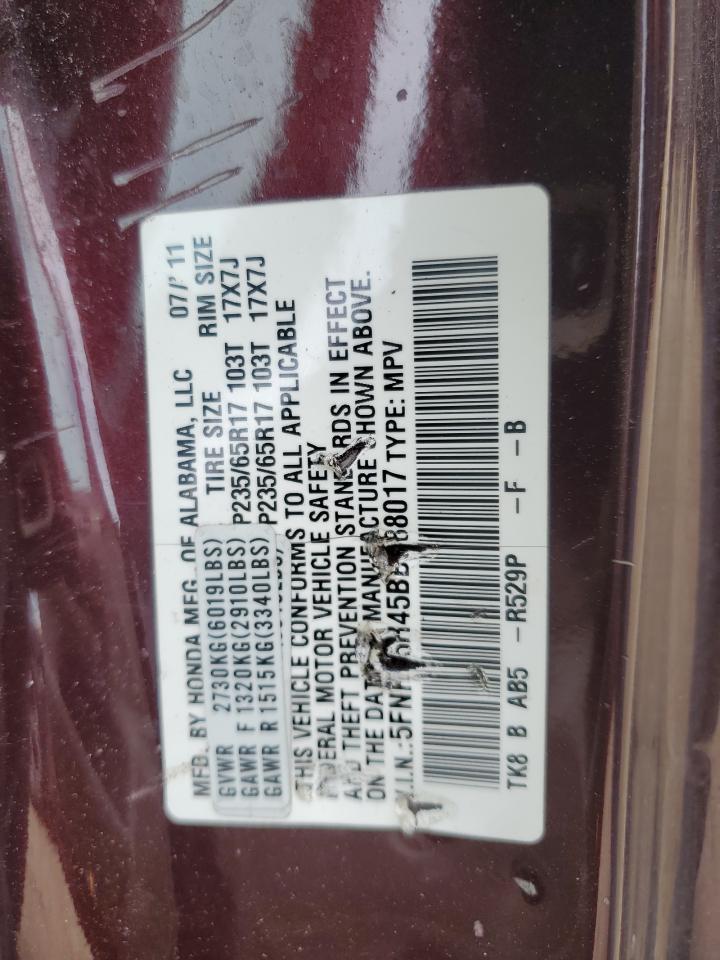 5FNRL5H45BB088017 2011 Honda Odyssey Ex