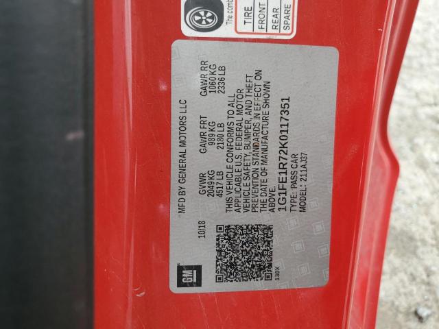 2019 Chevrolet Camaro Ss VIN: 1G1FE1R72K0117351 Lot: 58470384