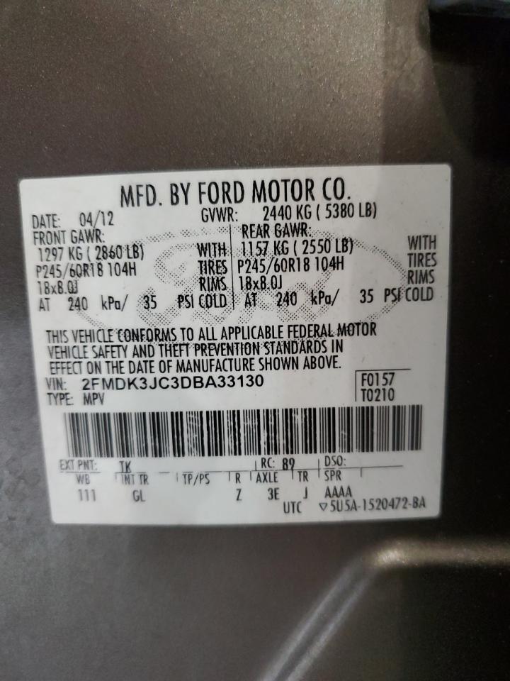 2FMDK3JC3DBA33130 2013 Ford Edge Sel