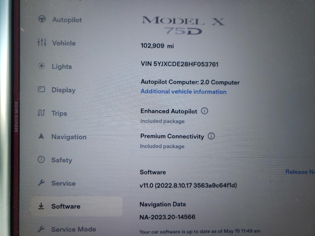 5YJXCDE28HF053761 2017 Tesla Model X