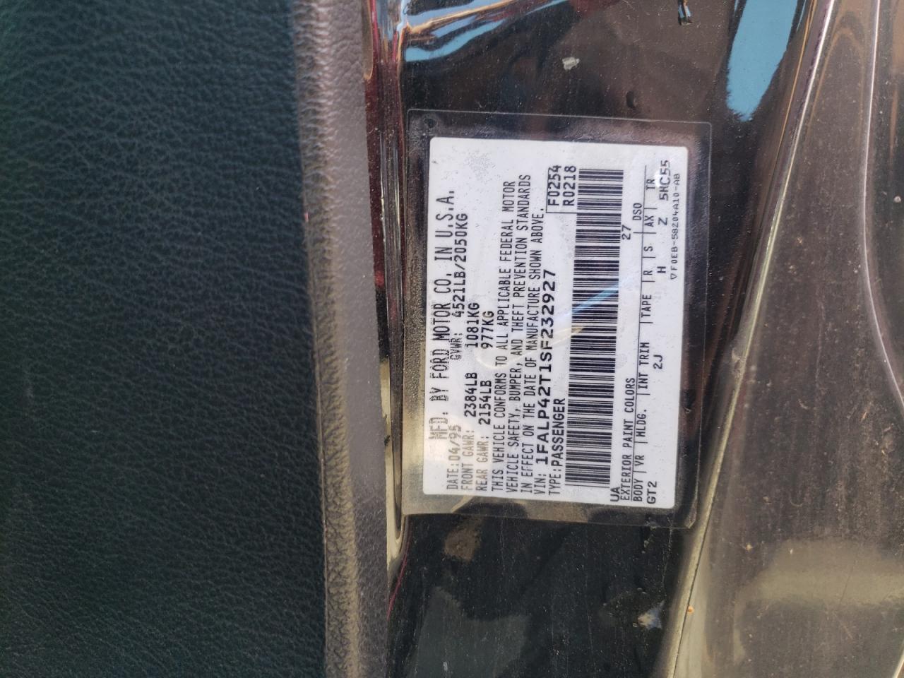 1FALP42T1SF232927 1995 Ford Mustang Gt