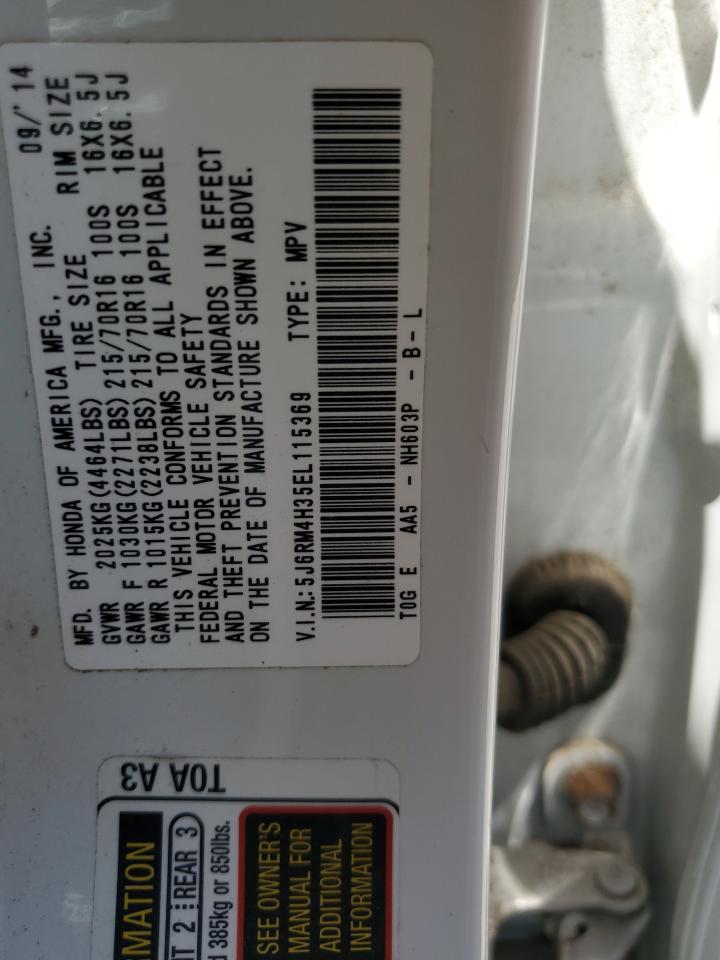 5J6RM4H35EL115369 2014 Honda Cr-V Lx