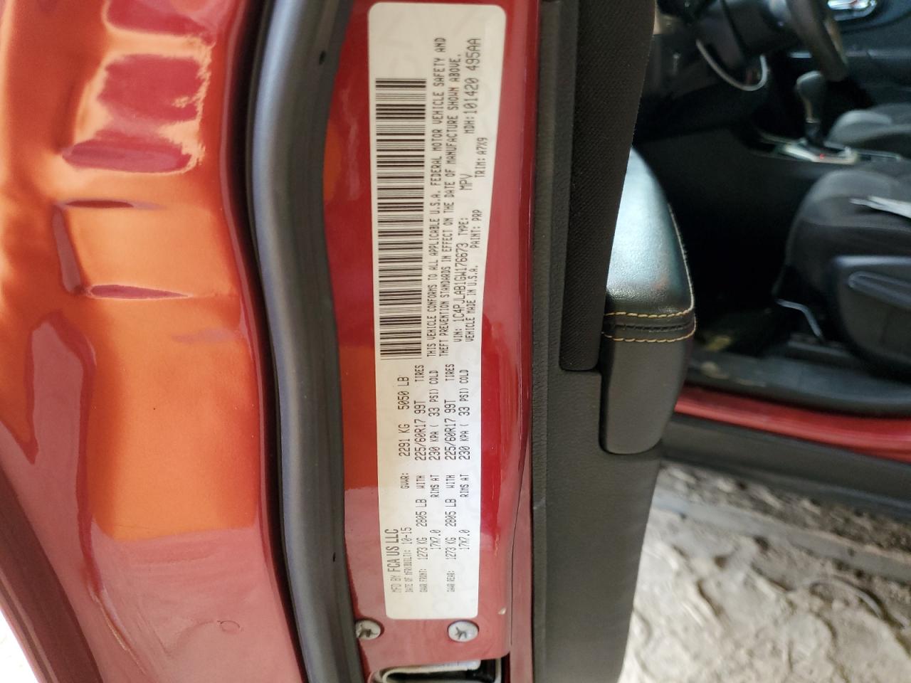 1C4PJLAB1GW176673 2016 Jeep Cherokee Sport