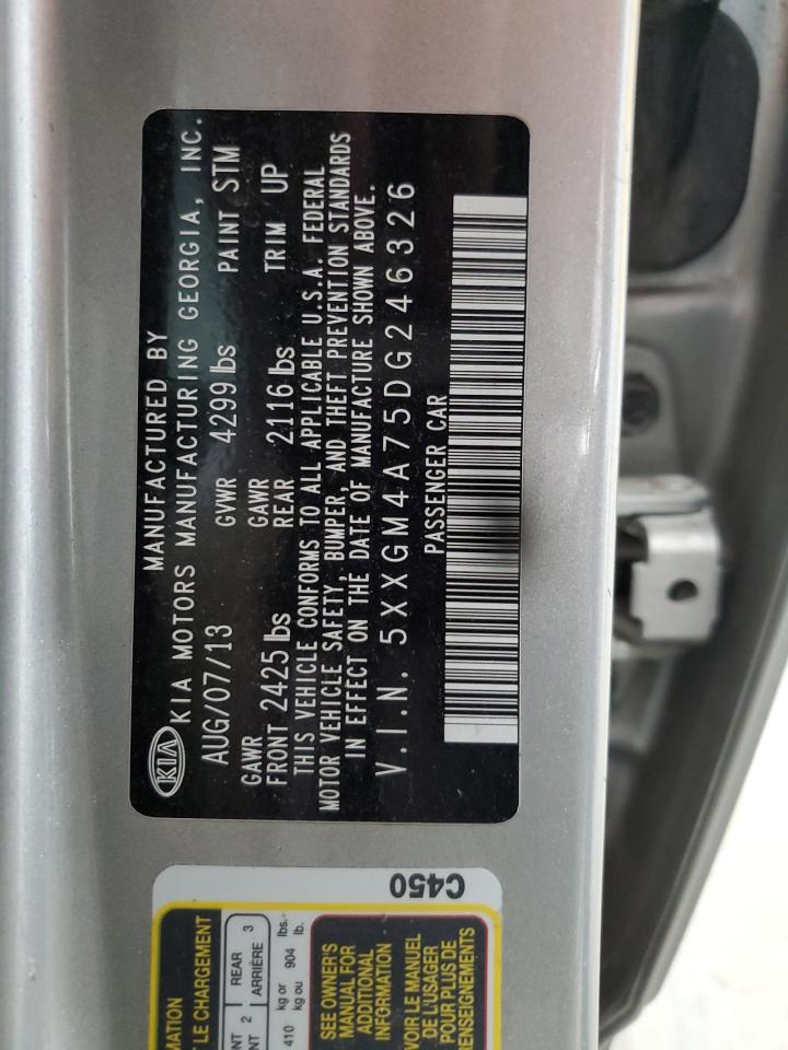 5XXGM4A75DG246326 2013 Kia Optima Lx