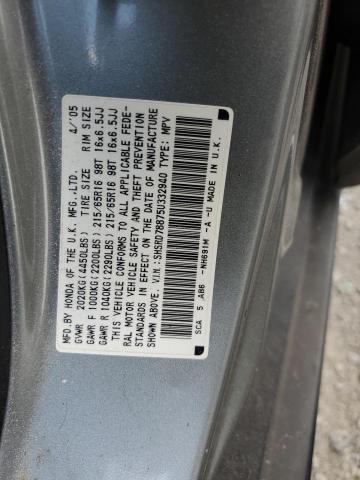 2005 Honda Cr-V Ex VIN: SHSRD78875U332940 Lot: 59987724