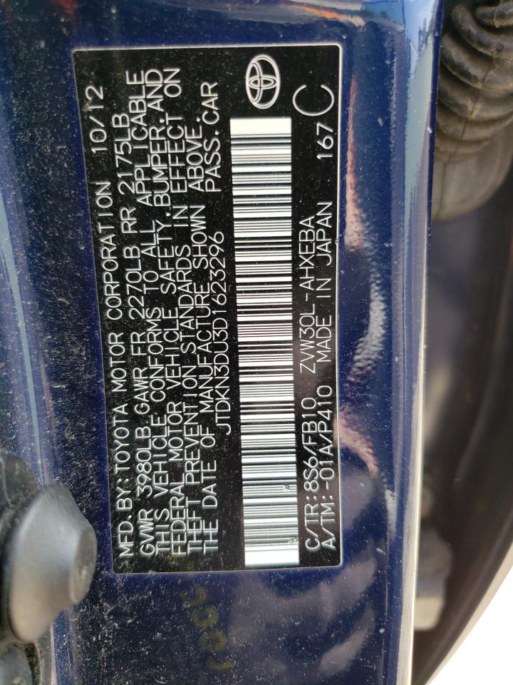 JTDKN3DU3D1623296 2013 Toyota Prius