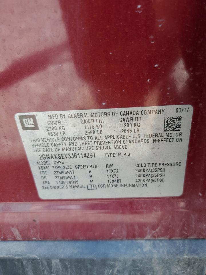 2GNAXSEV3J6114297 2018 Chevrolet Equinox Lt