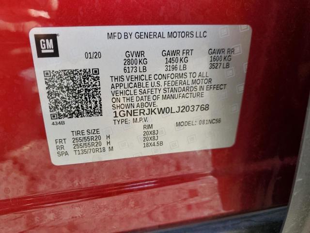 2020 Chevrolet Traverse Rs VIN: 1GNERJKW0LJ203768 Lot: 57550324